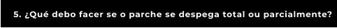 5. ¿Qué debo facer se o parche se despega total ou parcialmente?